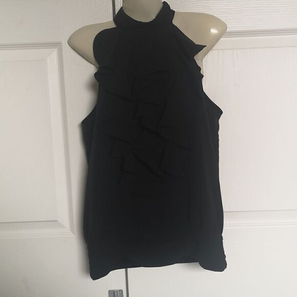 Adiva Ladies Ruffle Pleated Top Black Small 🖤🖤 - Picture 3 of 16